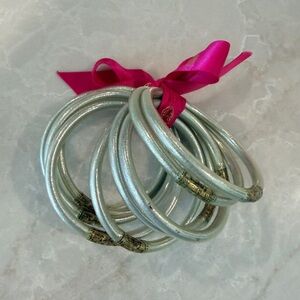 Budha girl All Weather Silver Bangles